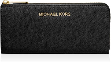 michael kors jet set slim leather wallet|Michael Kors zippered wallet.